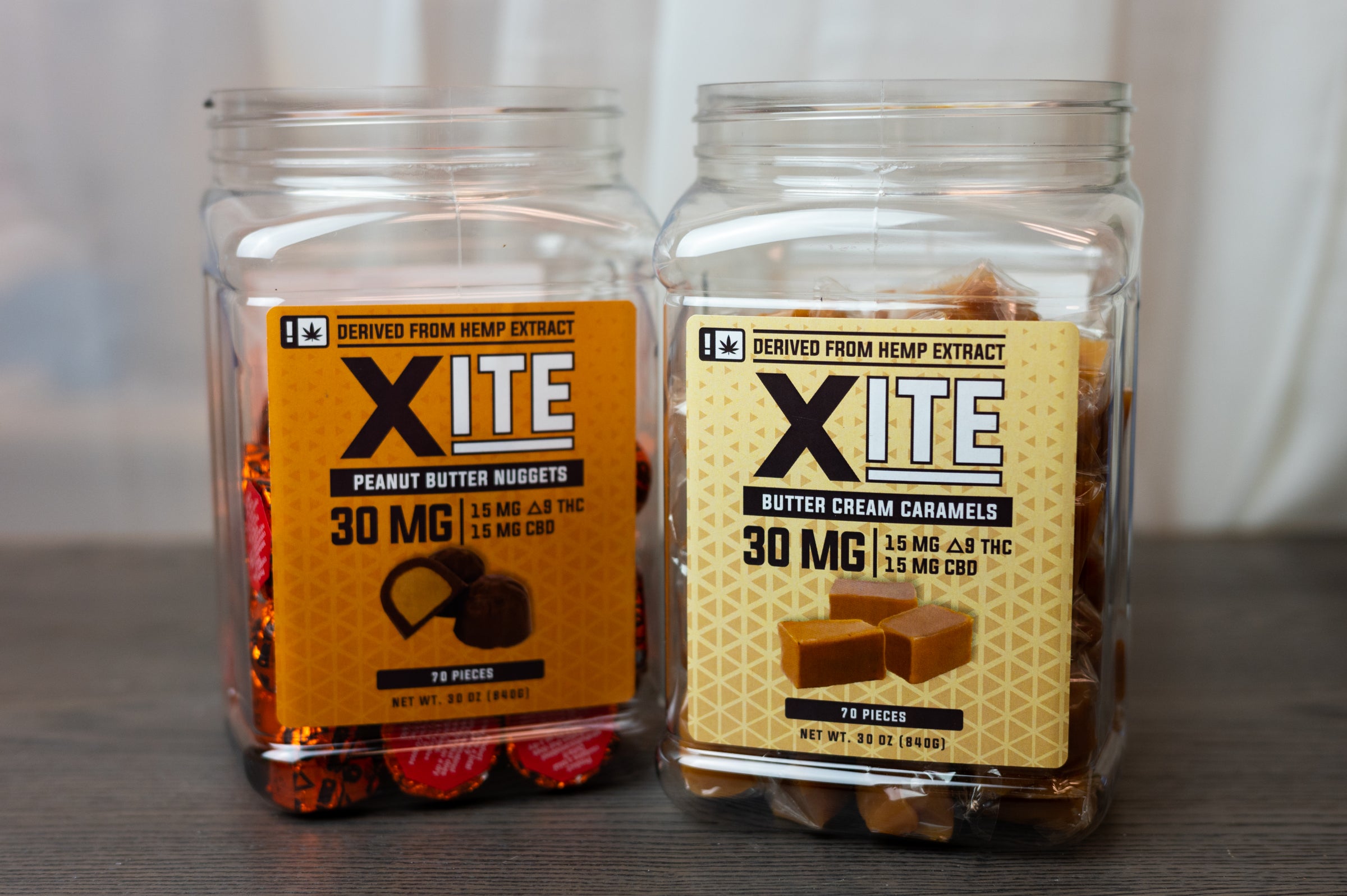 Xite Delta-9 THC + CBD chocolates, caramels, peanut butter cups